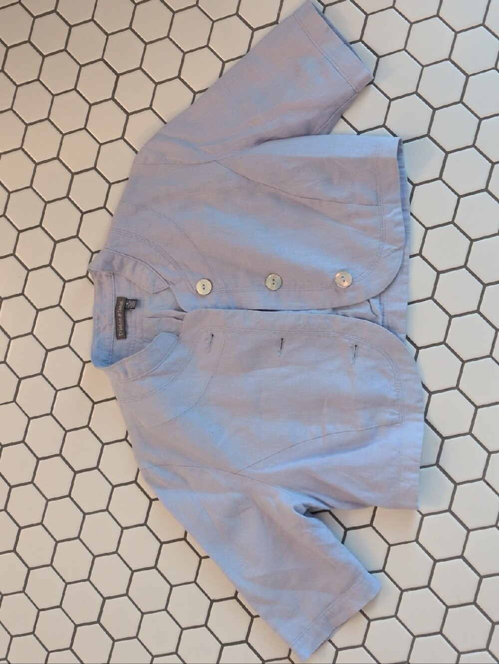 Vintage Cropped Linen Jacket